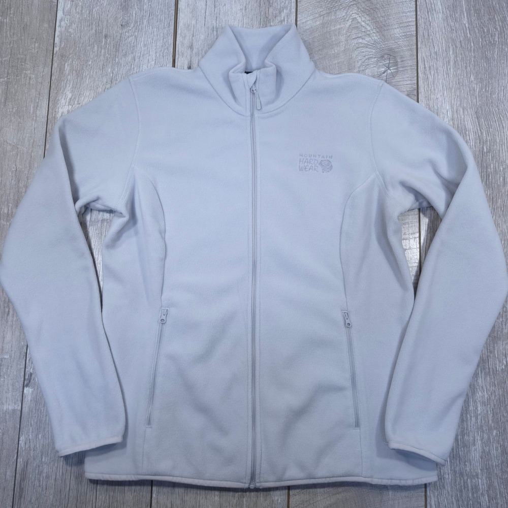 Mountain Hardwear Wintun Fleece Jacket Womens Large Grey Full Zip Microfleece